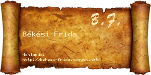Békési Frida névjegykártya