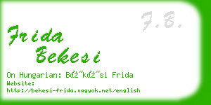 frida bekesi business card